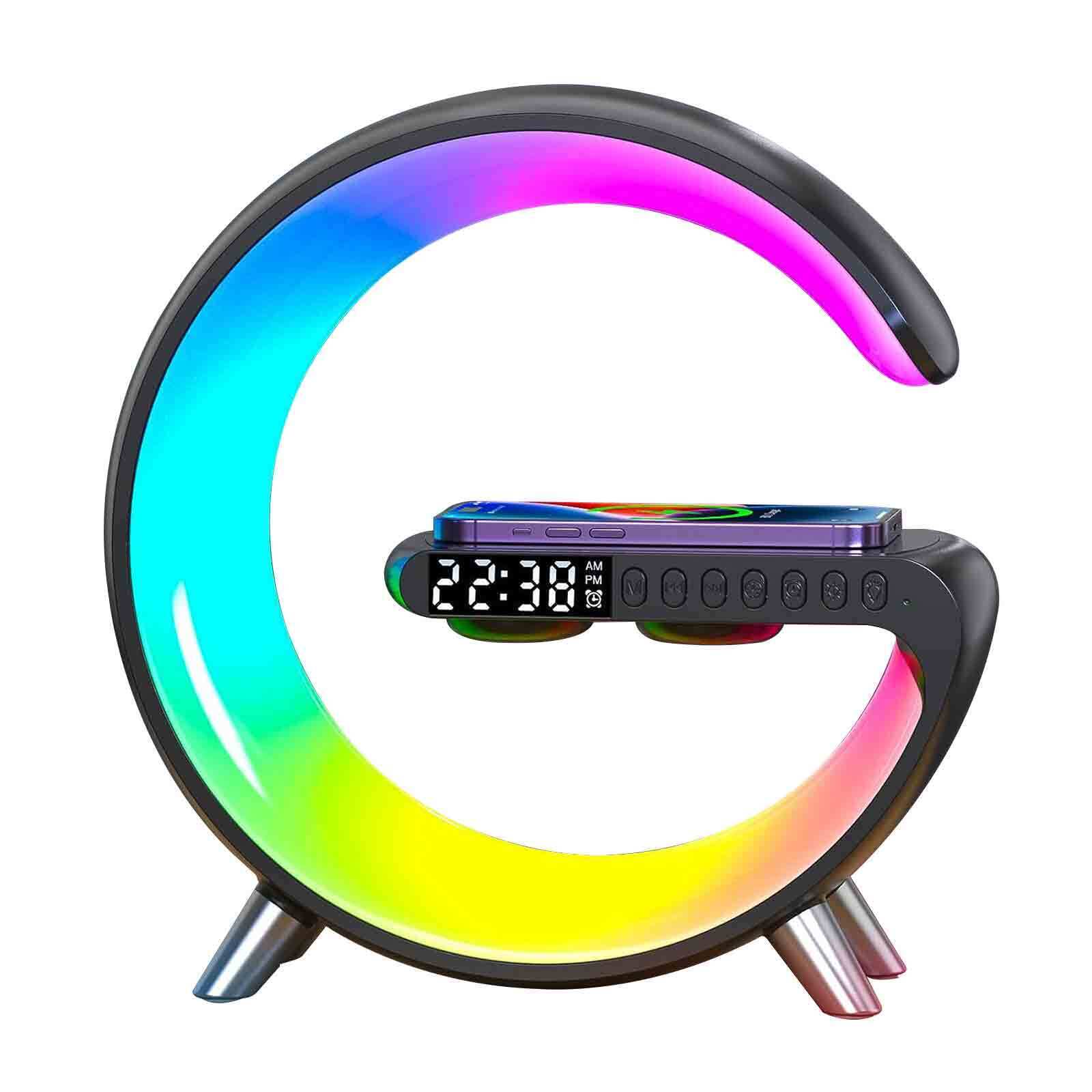 Discover the Ultimate 2023 Smart LED Lamp: Bluetooth Speaker, Wireless Charger, and Atmosphere Light – Perfect for Bedroom or Home Decor!