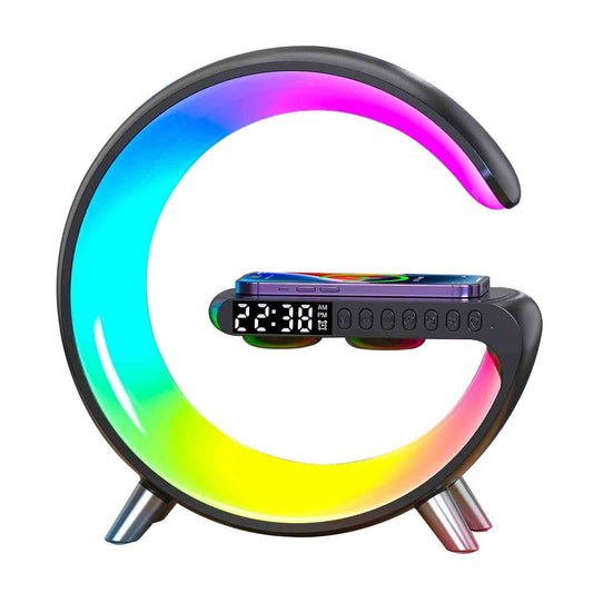Discover the Ultimate 2023 Smart LED Lamp: Bluetooth Speaker, Wireless Charger, and Atmosphere Light – Perfect for Bedroom or Home Decor!