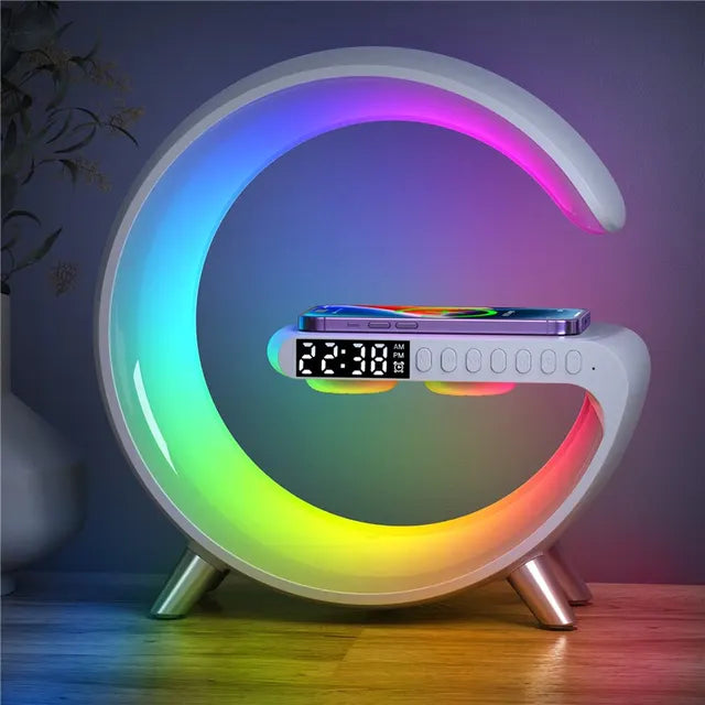 Discover the Ultimate 2023 Smart LED Lamp: Bluetooth Speaker, Wireless Charger, and Atmosphere Light – Perfect for Bedroom or Home Decor!