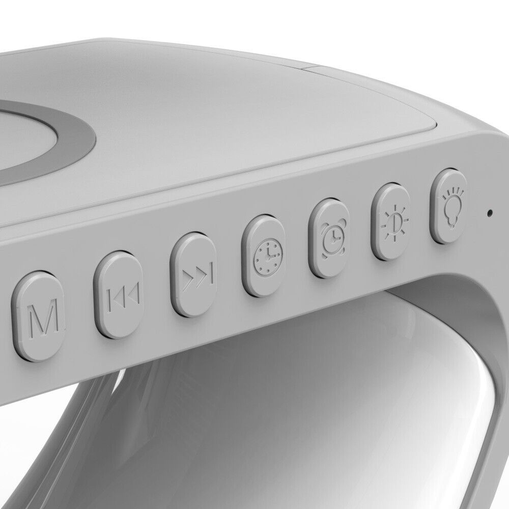 Discover the Ultimate 2023 Smart LED Lamp: Bluetooth Speaker, Wireless Charger, and Atmosphere Light – Perfect for Bedroom or Home Decor!