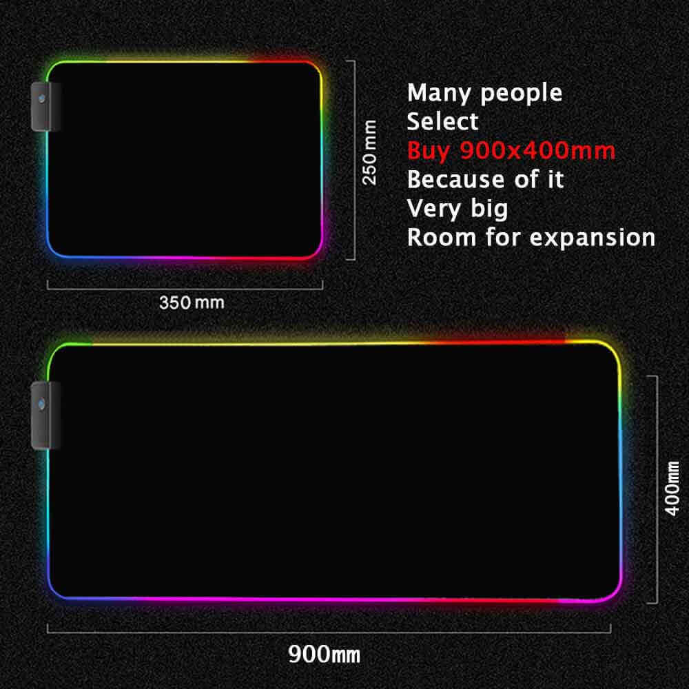 Black and White Mouse Pad Gamer Pink Mouse Mat Simple Gaming Led Lights Mousepad Rgb Computer Accessories Table Pads Large Mats