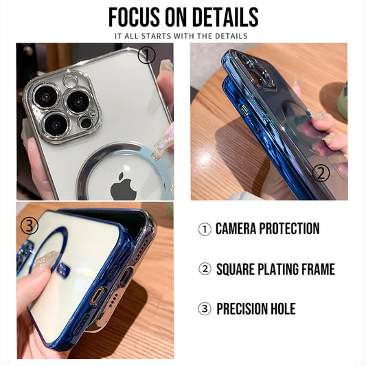 🌟 Elevate Your iPhone Experience: Luxury Clear Magnetic Magsafe Case for iPhone 14, 13, 12, 11 Pro Max, X, XR, XS, 8 Plus - Stylish Soft Silicone Cover with Seamless Wireless Charging 📱✨