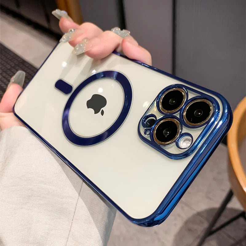 🌟 Elevate Your iPhone Experience: Luxury Clear Magnetic Magsafe Case for iPhone 14, 13, 12, 11 Pro Max, X, XR, XS, 8 Plus - Stylish Soft Silicone Cover with Seamless Wireless Charging 📱✨