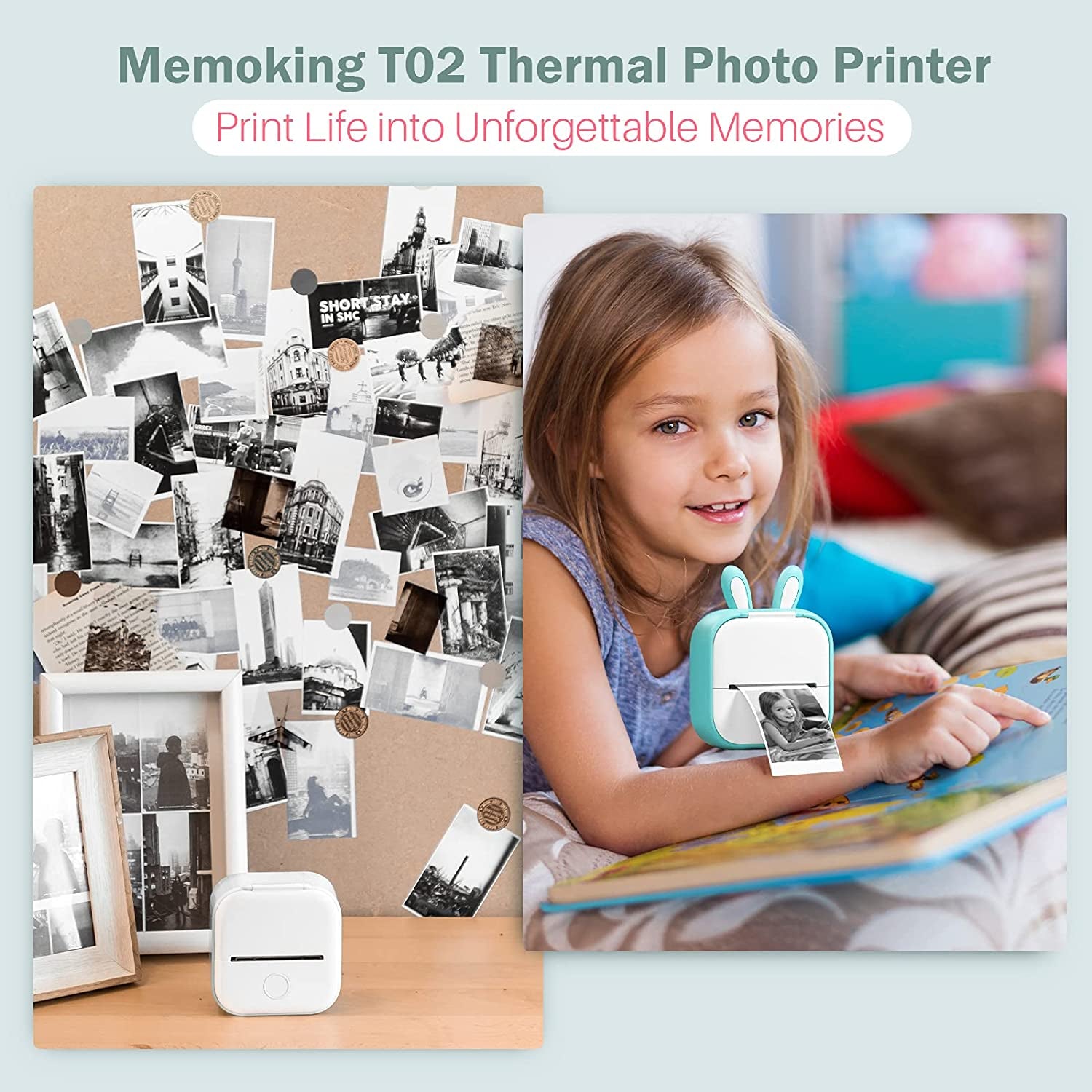Experience Magical Memories with the Mini Printer T02: Your Portable Inkless Photo Printer for Kids' Birthday Parties and More!
