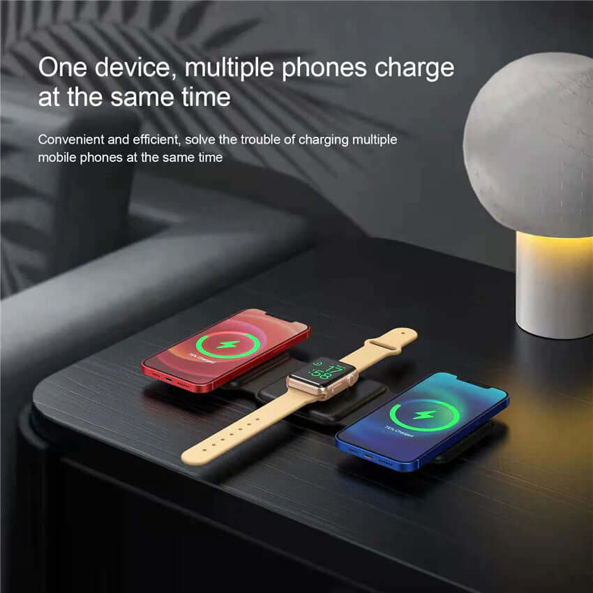 65W 3 in 1 Foldable Magnetic Wireless Charger - Elevate Your Charging Experience for iPhone 14 13 12 Pro XS X, AirPods Pro, and Apple Watch! 🚀⚡