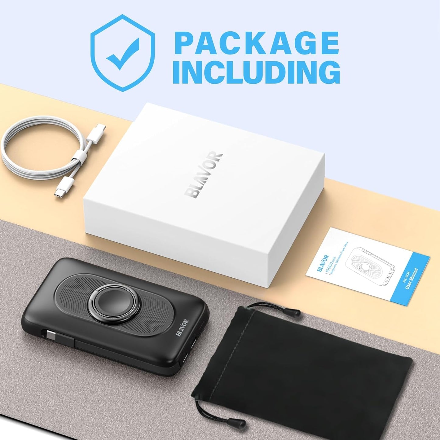 Portable Charger, 10000Mah Magnetic Wireless Power Bank Built-In Cables with Iwatch Charger, Intelligent Charging Mode, Battery Pack for Iphone 15/14/13 Series, Apple Watch Ultra 9/8/7/6/Se