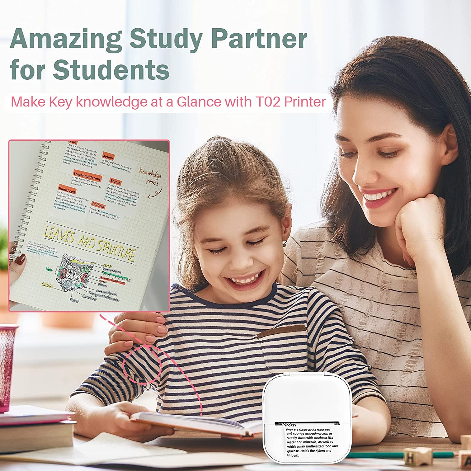 Experience Magical Memories with the Mini Printer T02: Your Portable Inkless Photo Printer for Kids' Birthday Parties and More!