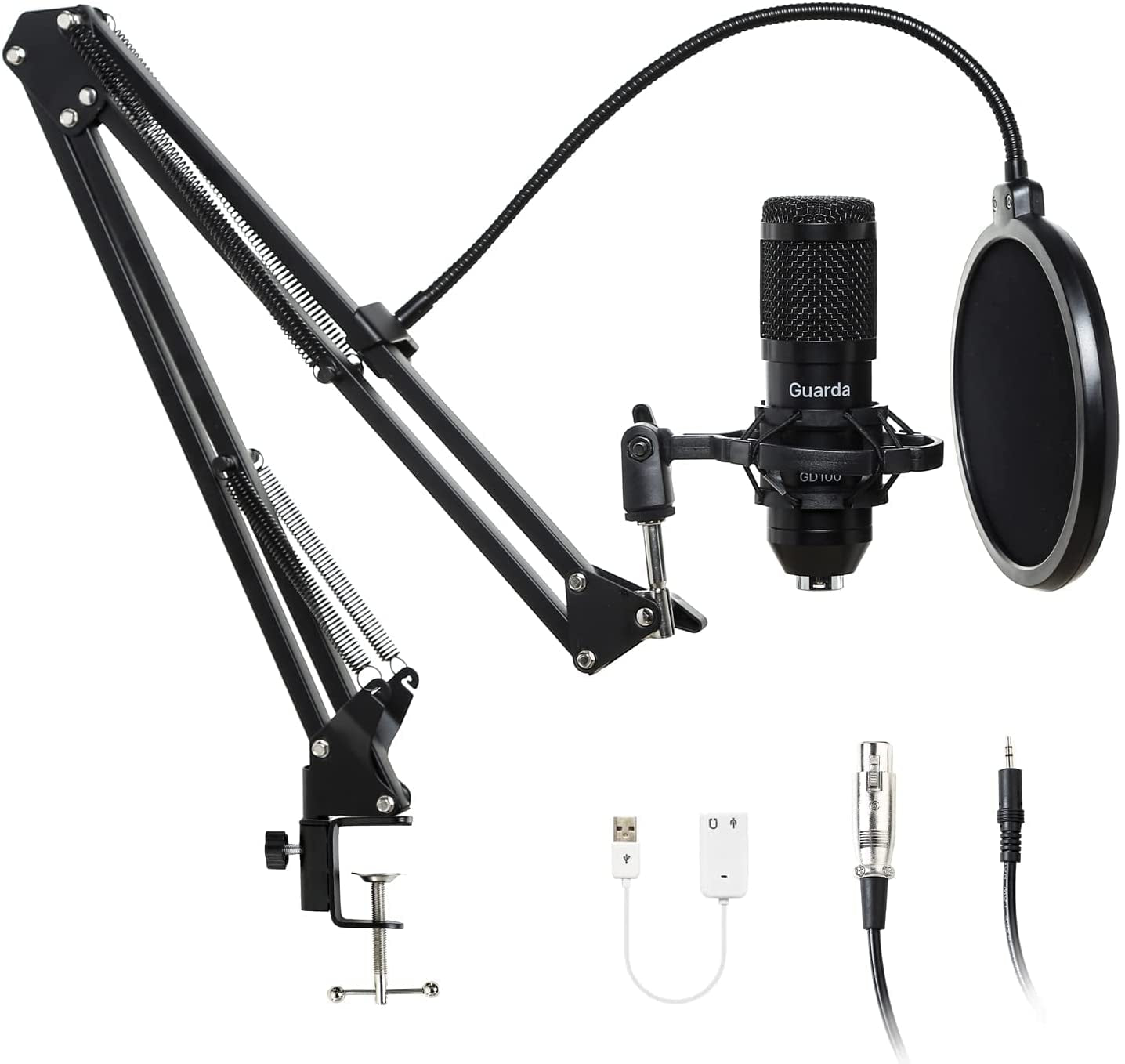 Guarda GD100 Studio Condenser USB Microphone Kit: Elevate Your PC Recording, Podcasting, Karaoke, and Streaming!