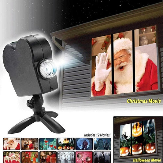 Halloween Holographic Projection Window Wonderland Projector: Transform Your Holidays – A Spectacular Holiday Light Gift!