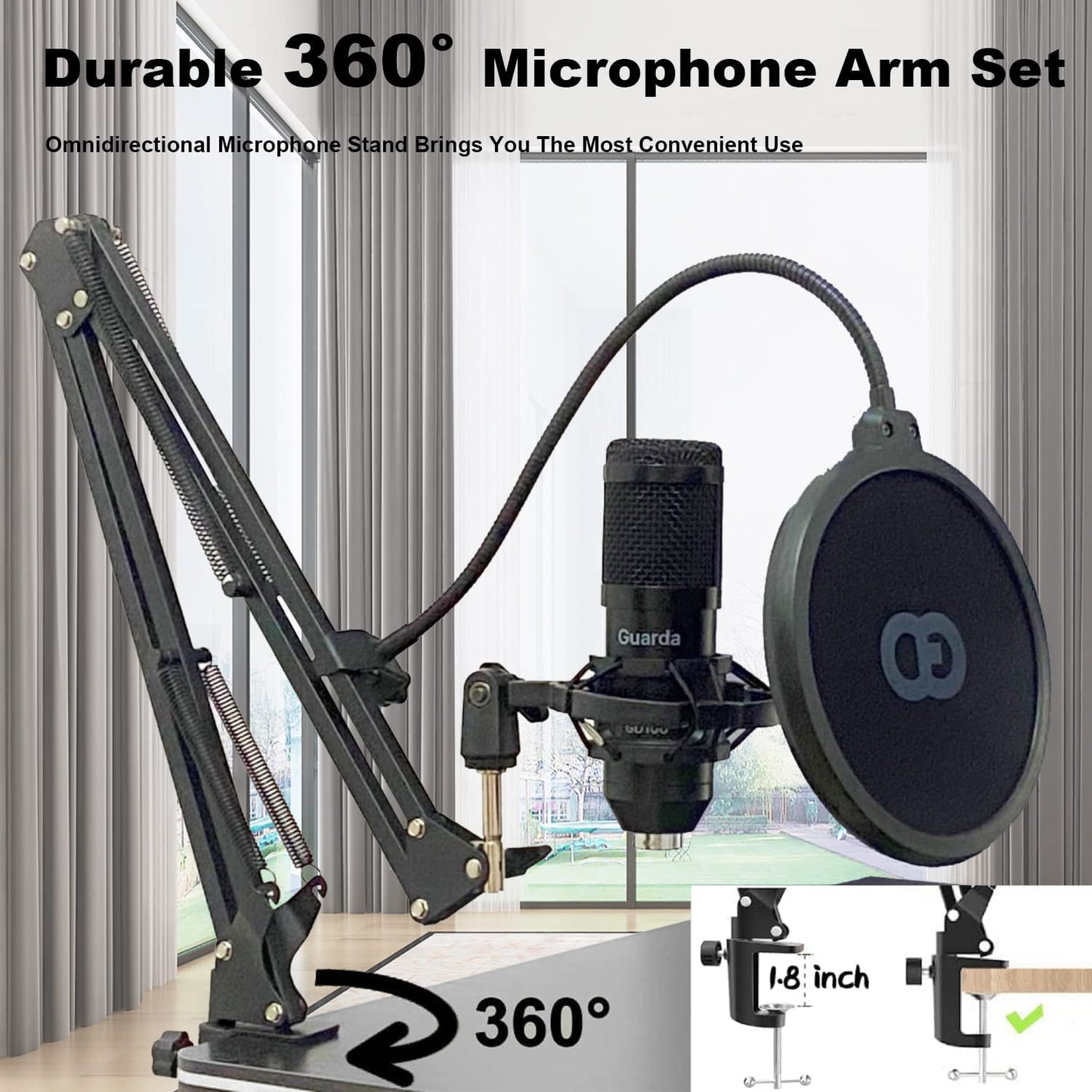Guarda GD100 Studio Condenser USB Microphone Kit: Elevate Your PC Recording, Podcasting, Karaoke, and Streaming!