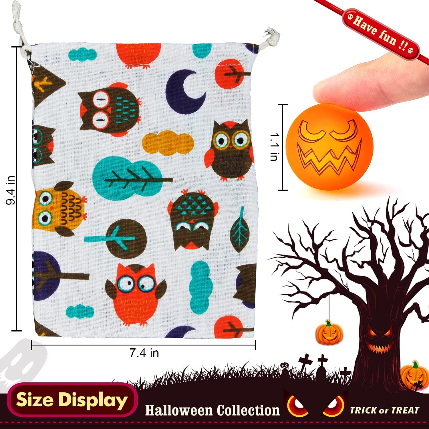 Spooktacular Fun with 40 Glow-in-the-Dark Bouncing Balls: Featuring 8 Halloween-Themed Designs! Perfect for Halloween Party Favors, Trick-or-Treating Goodie Bags, Classroom Game Rewards, and More. Comes with a Handy Pouch Bag