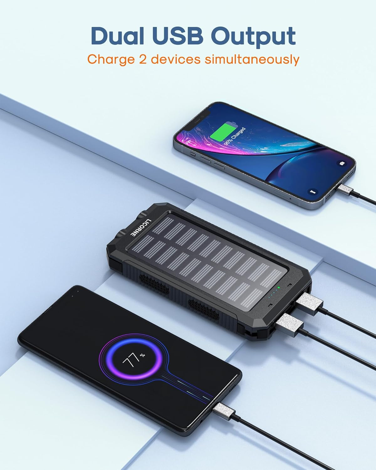 Solar Charger Power Bank - 30000mAh Fast Charging Portable Solar Phone Battery Panel Charger 🌞⚡