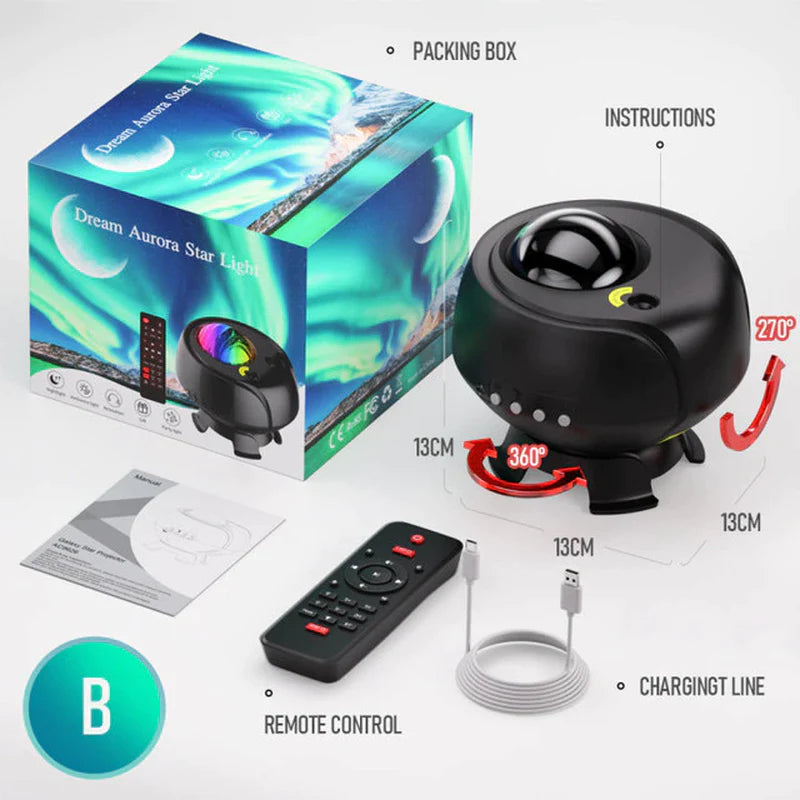 LED Aurora Borealis Galaxy Projector: Transform Your Space with – Bluetooth Music, Laser Stars, and Nebula Magic for Ultimate Atmosphere and Bedroom Bliss!