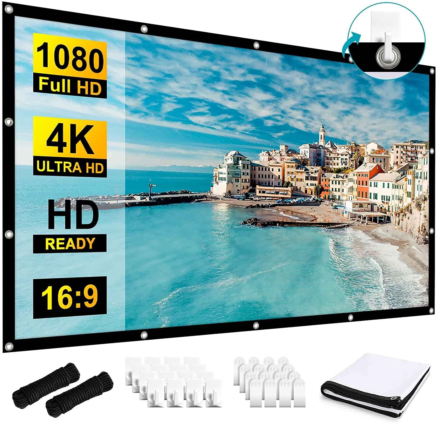 Enhance Your Halloween Decorations with the 120 Inch Halloween Projection Screen: Perfect for Spooky Visual Effects and Decorative Displays!