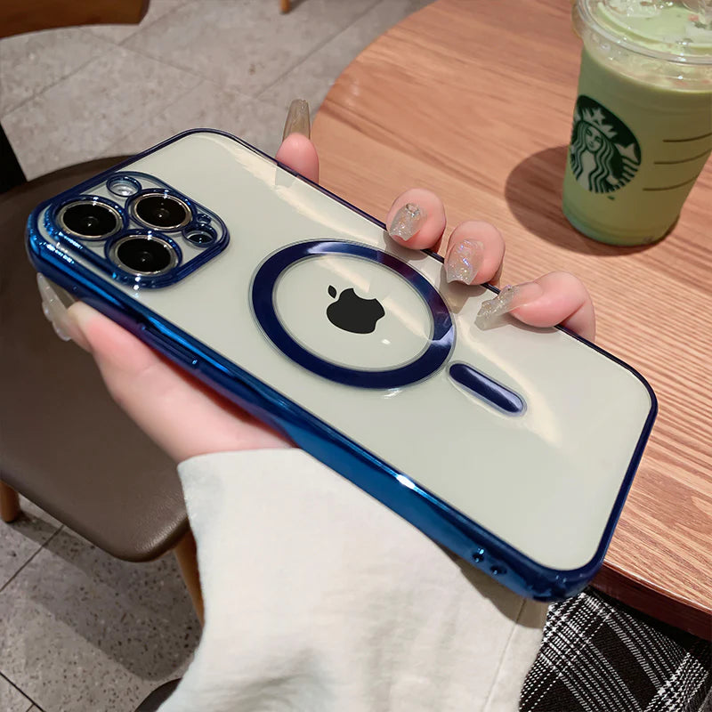 🌟 Elevate Your iPhone Experience: Luxury Clear Magnetic Magsafe Case for iPhone 14, 13, 12, 11 Pro Max, X, XR, XS, 8 Plus - Stylish Soft Silicone Cover with Seamless Wireless Charging 📱✨