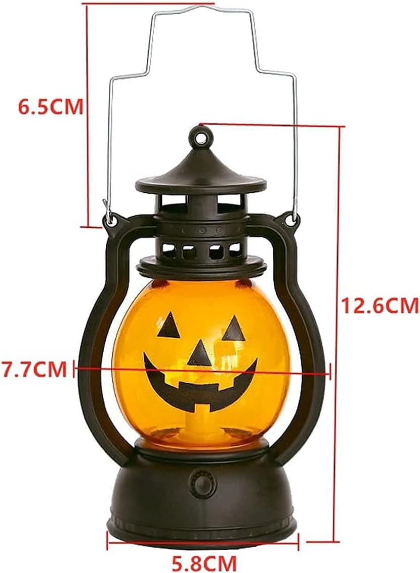 Elevate Halloween Fun with Children's Handheld Pumpkin Light-Up Lanterns: Set of 3 Kids' LED Lights for Indoor and Outdoor Halloween Decorations, Featuring Horror Funny Expressions!