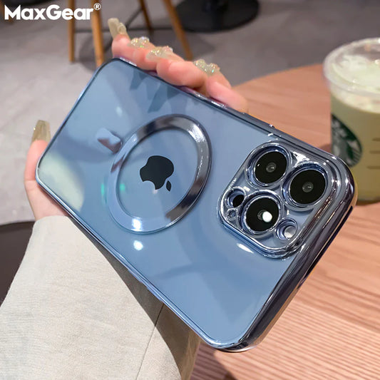 🌟 Elevate Your iPhone Experience: Luxury Clear Magnetic Magsafe Case for iPhone 14, 13, 12, 11 Pro Max, X, XR, XS, 8 Plus - Stylish Soft Silicone Cover with Seamless Wireless Charging 📱✨