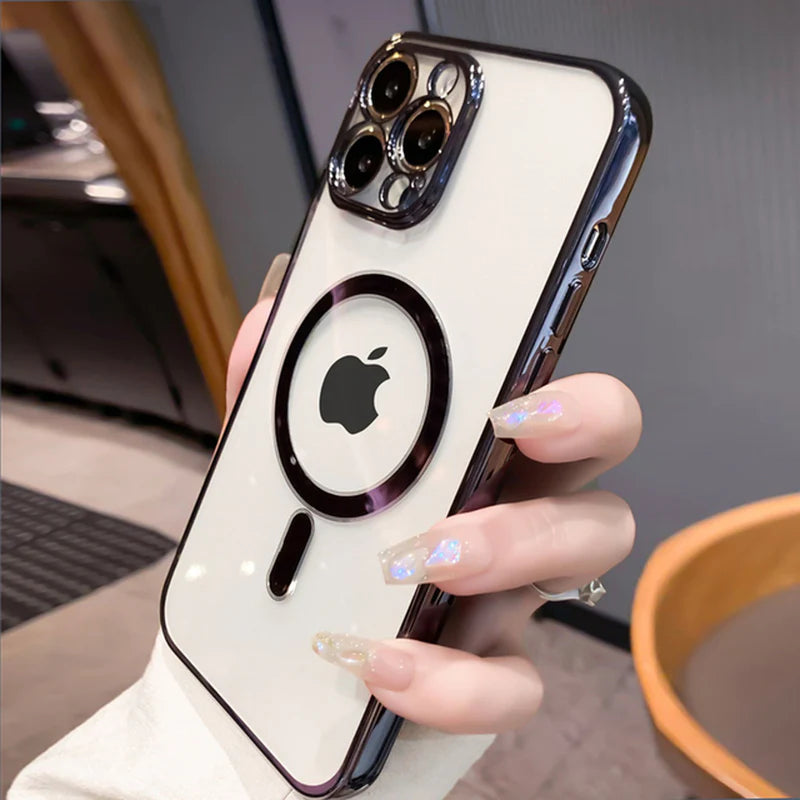 🌟 Elevate Your iPhone Experience: Luxury Clear Magnetic Magsafe Case for iPhone 14, 13, 12, 11 Pro Max, X, XR, XS, 8 Plus - Stylish Soft Silicone Cover with Seamless Wireless Charging 📱✨