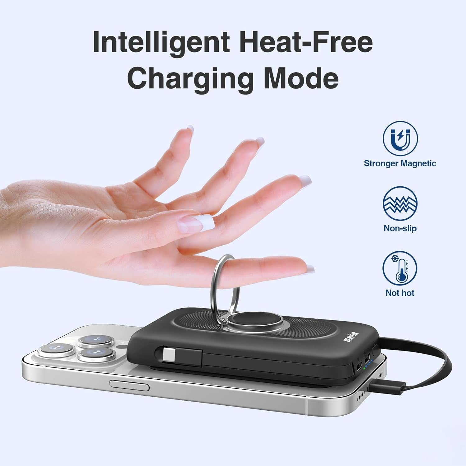 Portable Charger, 10000Mah Magnetic Wireless Power Bank Built-In Cables with Iwatch Charger, Intelligent Charging Mode, Battery Pack for Iphone 15/14/13 Series, Apple Watch Ultra 9/8/7/6/Se