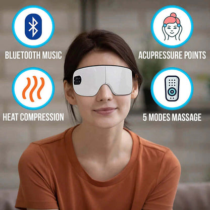 Revitalize Your Eyes with 4D Electric Smart Eye Massager: Bluetooth, Vibration, Heat – Say Goodbye to Tired Eyes and Dark Circles!