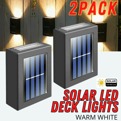 Solar-Powered 2 LED Deck Lights: Illuminate Your Outdoor Oasis! Perfect for Your Path, Garden, Patio, Pathway, Stairs, Steps, and Fence