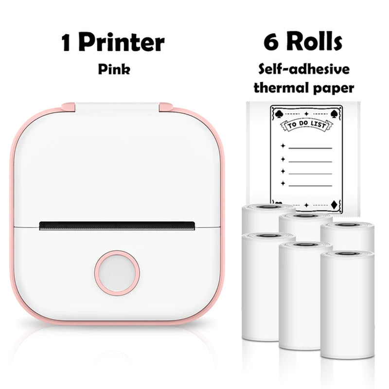 T02 Portable Mini Wireless Thermal Pocket Printer - Ideal for DIY and Journal Stickers