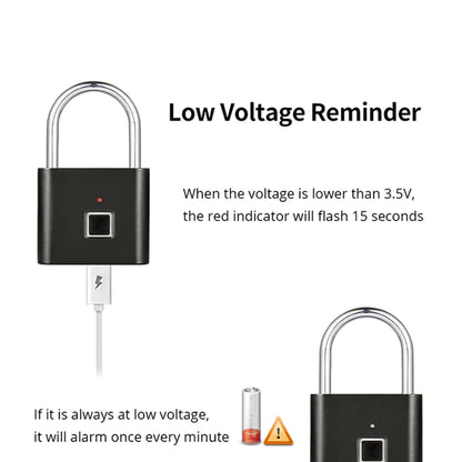 Ultimate Security: Black Silver USB Rechargeable Door Smart Lock with Fingerprint Recognition - Unlock with Speed and Precision! 🔒