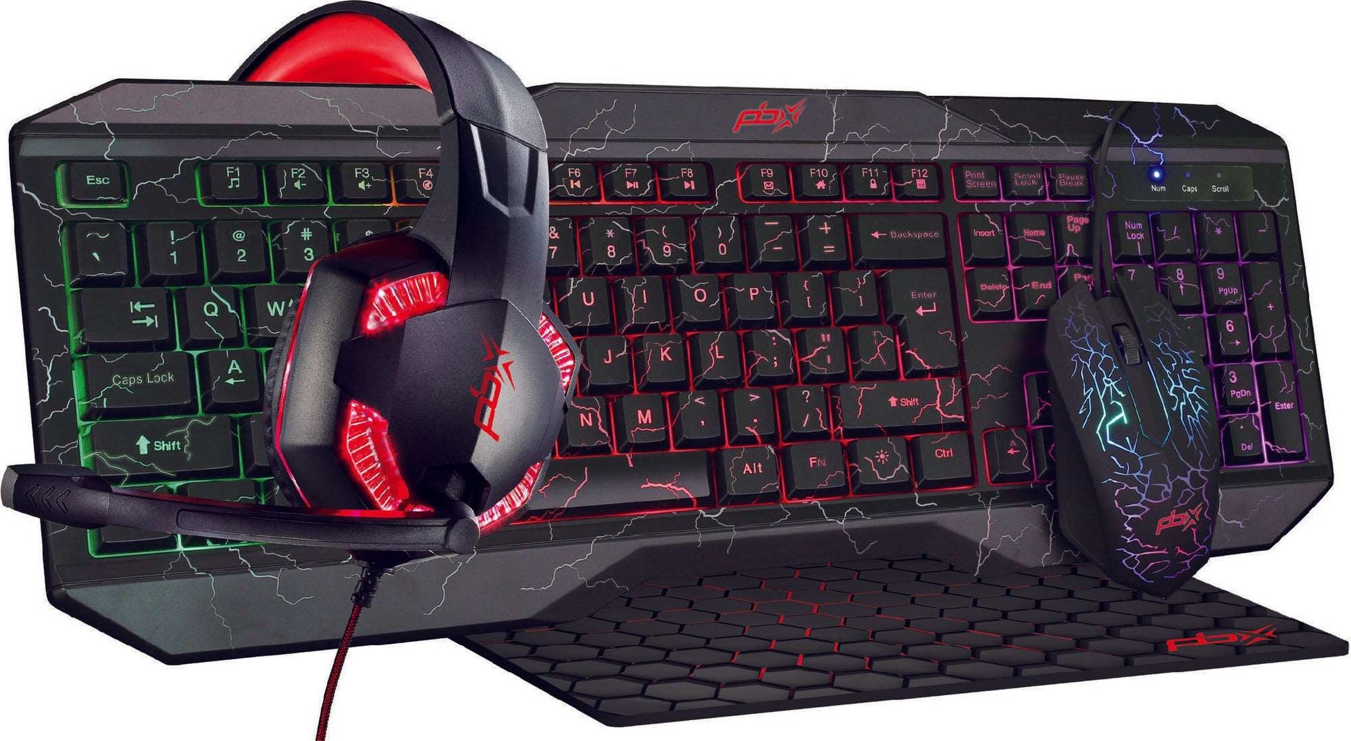 Ruckus 4-IN-1 Pro Gaming Kit - Headphones, Keyboard, Mouse, and Mousepad for an Ultimate Gaming Experience
