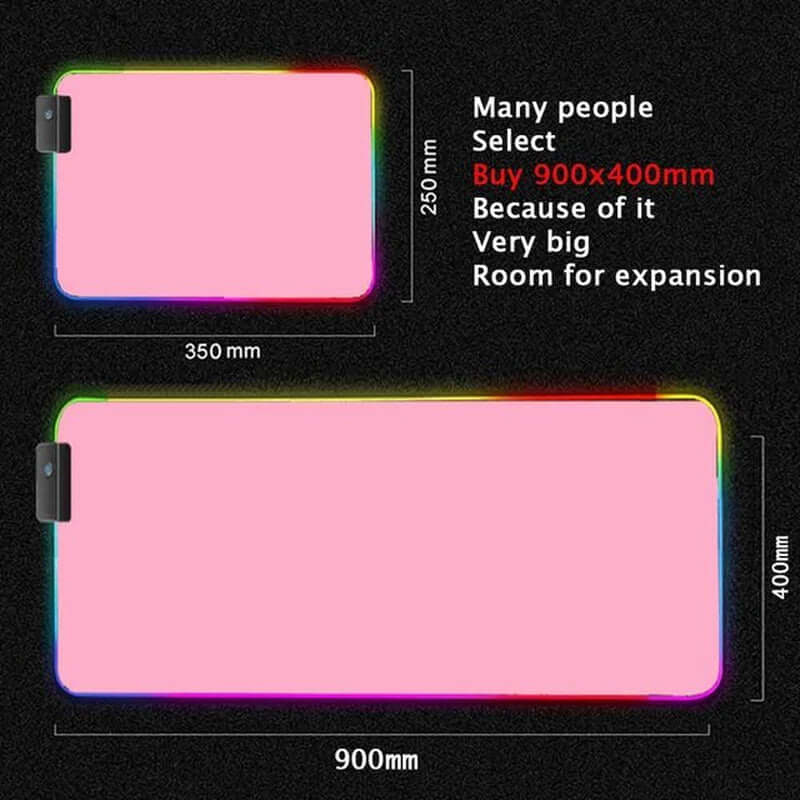Black and White Mouse Pad Gamer Pink Mouse Mat Simple Gaming Led Lights Mousepad Rgb Computer Accessories Table Pads Large Mats
