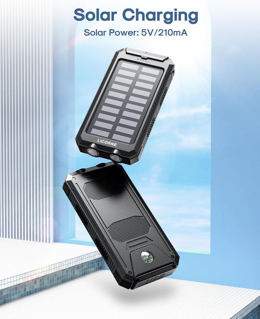 Solar Charger Power Bank - 30000mAh Fast Charging Portable Solar Phone Battery Panel Charger 🌞⚡