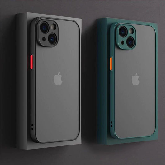 Sleek and Tough! Shockproof Armor Matte Case for iPhone 13, 14, 12, 11 Pro Max – Luxury Silicone Bumper and Clear Hard Cover!