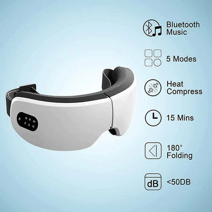 Revitalize Your Eyes with 4D Electric Smart Eye Massager: Bluetooth, Vibration, Heat – Say Goodbye to Tired Eyes and Dark Circles!