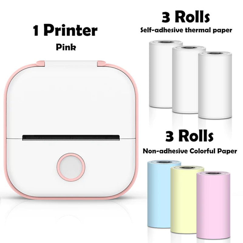 T02 Portable Mini Wireless Thermal Pocket Printer - Ideal for DIY and Journal Stickers