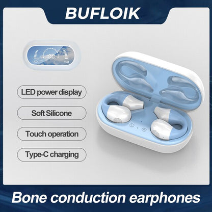 Fashion Bone Conduction Bluetooth Earphones Open Ear Clip Wireless Headphones with Mic Sports Headsets for Xiaomi Huawei Iphone
