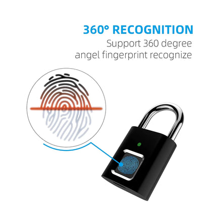 Ultimate Security: Black Silver USB Rechargeable Door Smart Lock with Fingerprint Recognition - Unlock with Speed and Precision! 🔒