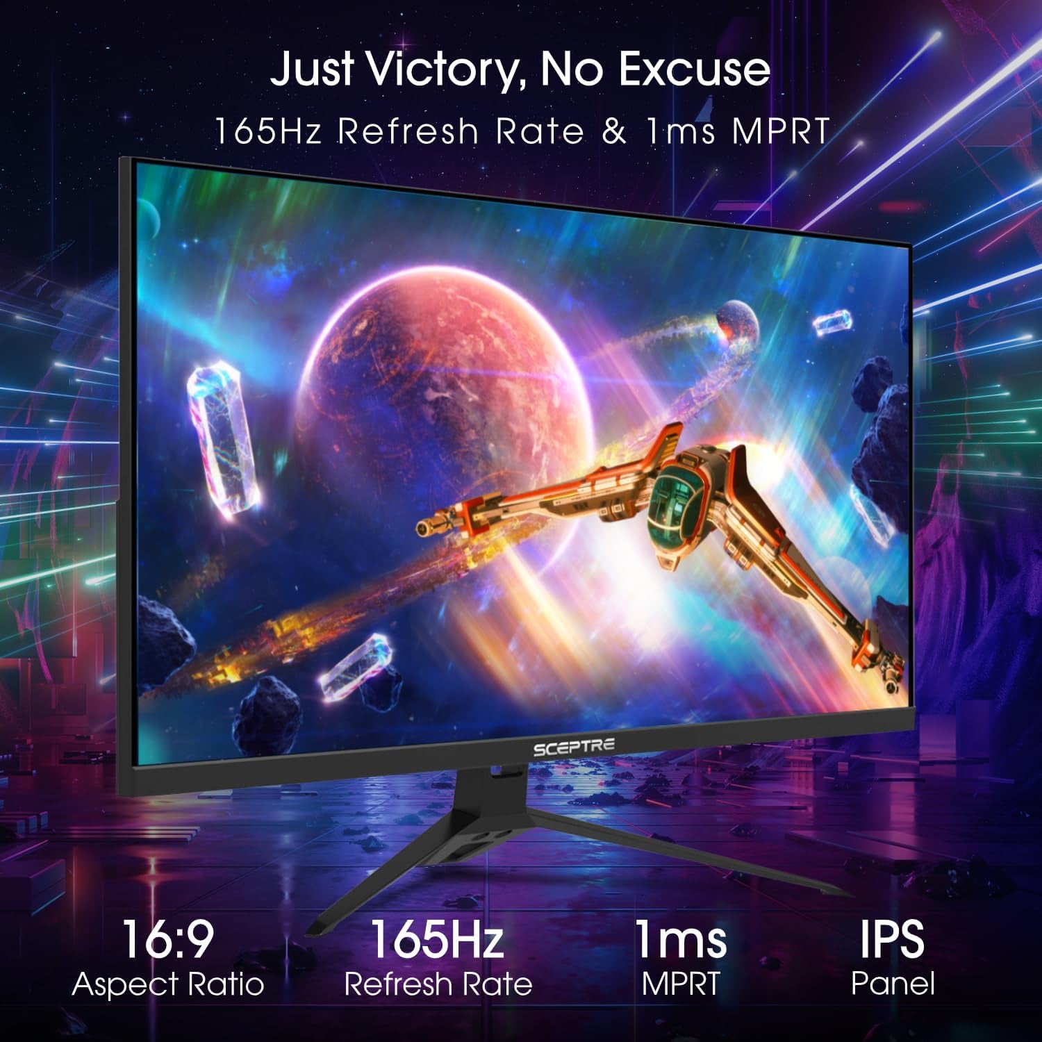 IPS 24" 165Hz Gaming Monitor - Immerse Yourself in Full HD Gaming Bliss with Freesync, Eye Care, and More!