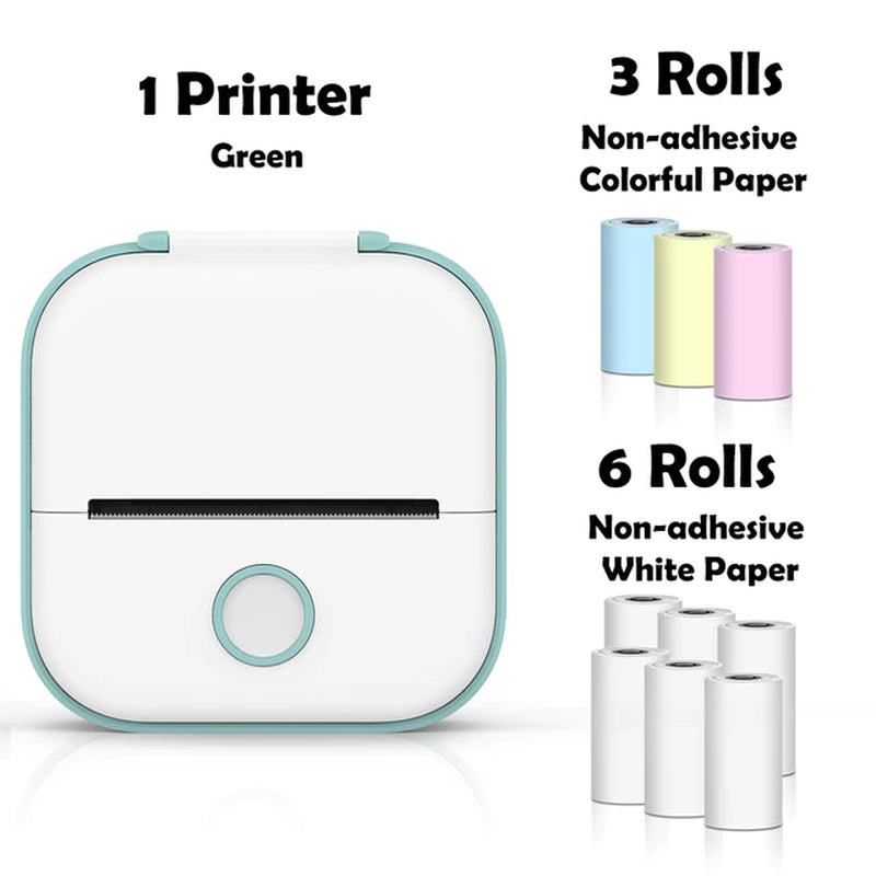 T02 Portable Mini Wireless Thermal Pocket Printer - Ideal for DIY and Journal Stickers