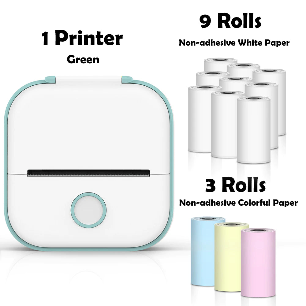 T02 Portable Mini Wireless Thermal Pocket Printer - Ideal for DIY and Journal Stickers