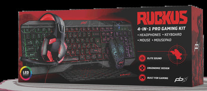 Ruckus 4-IN-1 Pro Gaming Kit - Headphones, Keyboard, Mouse, and Mousepad for an Ultimate Gaming Experience