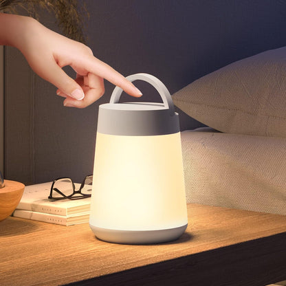 Night Light for Kids, LED Touch Sensor Baby Night Light for Breastfeeding and Sleep Aid, Stepless Dimming Nursery Lamp Rechargeable Portable Night Light with Memory Function Bedside Light