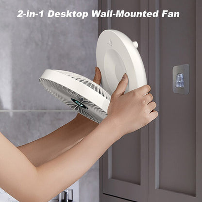 Wall-Mounted Desktop Fan Type-C Charging Portable Table Fans 3 Speeds Silent Brushless Motor Foldable Air Cooler for Home Office