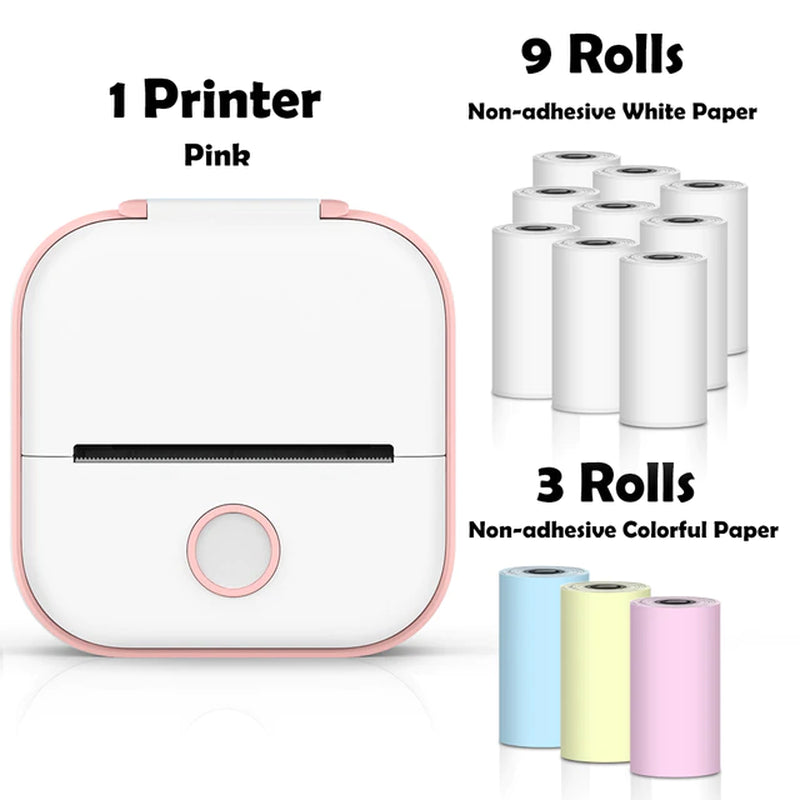 T02 Portable Mini Wireless Thermal Pocket Printer - Ideal for DIY and Journal Stickers