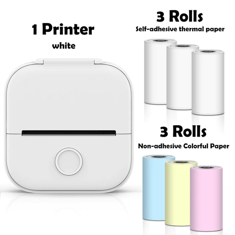 T02 Portable Mini Wireless Thermal Pocket Printer - Ideal for DIY and Journal Stickers