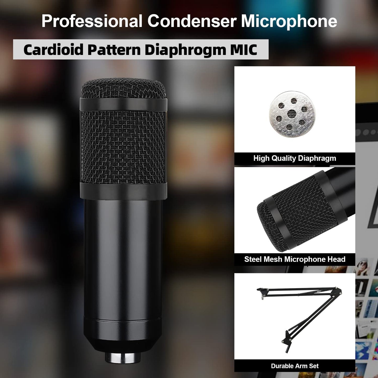 Guarda GD100 Studio Condenser USB Microphone Kit: Elevate Your PC Recording, Podcasting, Karaoke, and Streaming!