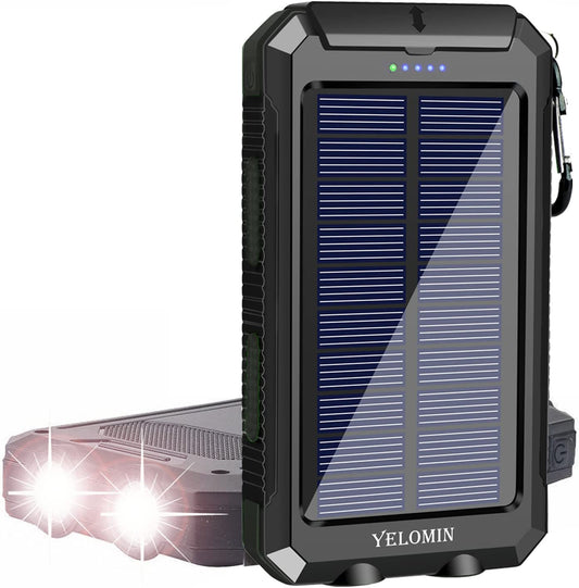 YELOMIN 20000mAh Portable Stay Charged Anywhere with Waterproof Solar Power Bank ☀️📱