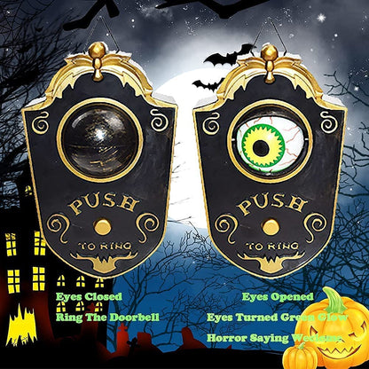 Upgrade Your Halloween Decor with Our Animated Eyeball Doorbell! Perfect for Spooky Sounds and Light-Up Fun. Ideal for Haunted Houses and Halloween Parties!
